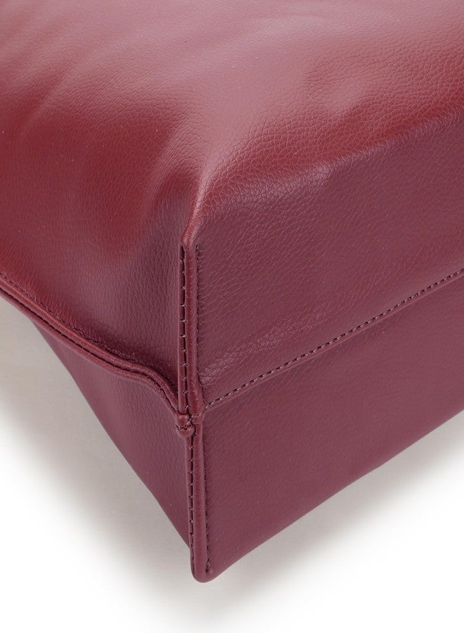 Fastrack Carrycore Tote | Cherry Red Faux-Leather Women's Bag | Spacious Tote Bag with Zipper Closure & Utility Pockets For Daily Carry | Eligible For 14" Laptop - Image 4